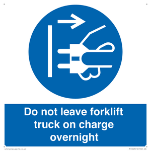 Do not leave forklift truck on charge overnight